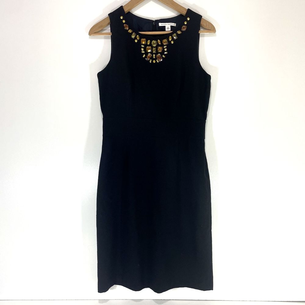 Banana Republic Gemstone‎ Collar Sleeveless Sheath Wool Blend Dress Size 6